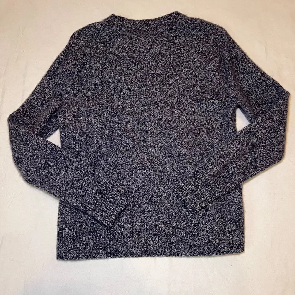 J.Crew Rugged Merino‎ Wool Sweater Mens L Blue Marl Crewneck Preppy Classic